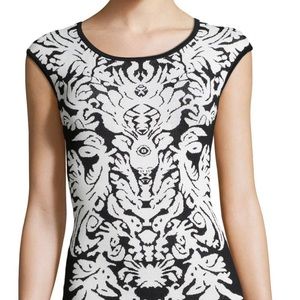 Black and white jacquard dress